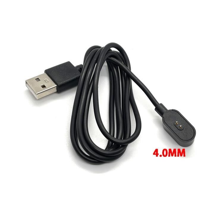 Câble De Charge Magnétique USB Pour Smartwatch - Longueur 80 Cm, Interface 2 Broches (2,84 Mm), Noir - 7