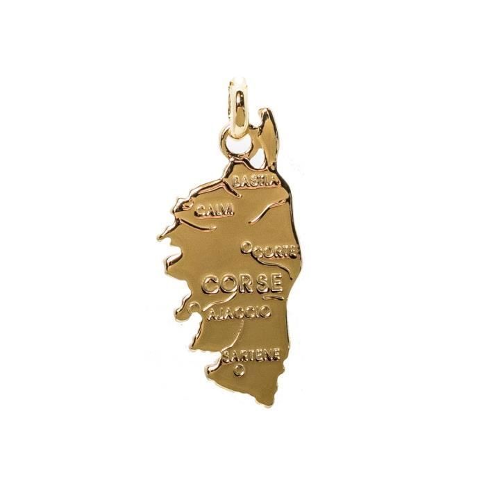 Pendentif carte de corse en plaqué Or 750/18carats Pendentif carte de corse en plaqué Or 750/18carats