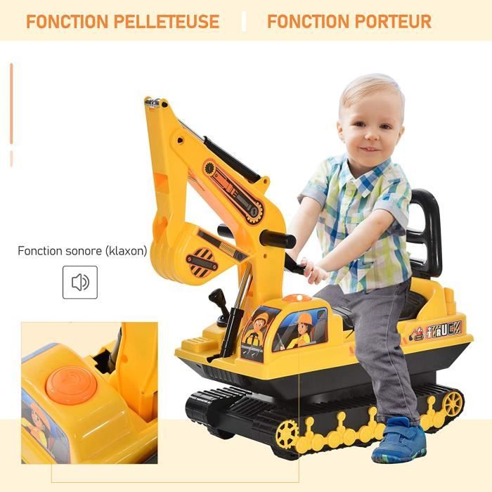 Porteur tractopelle pivotant trotteur enfant assis et debout avec coffre idee cadeau bebe enfant noel voiture marcheur jouet Cdiscount Jeux Jouets