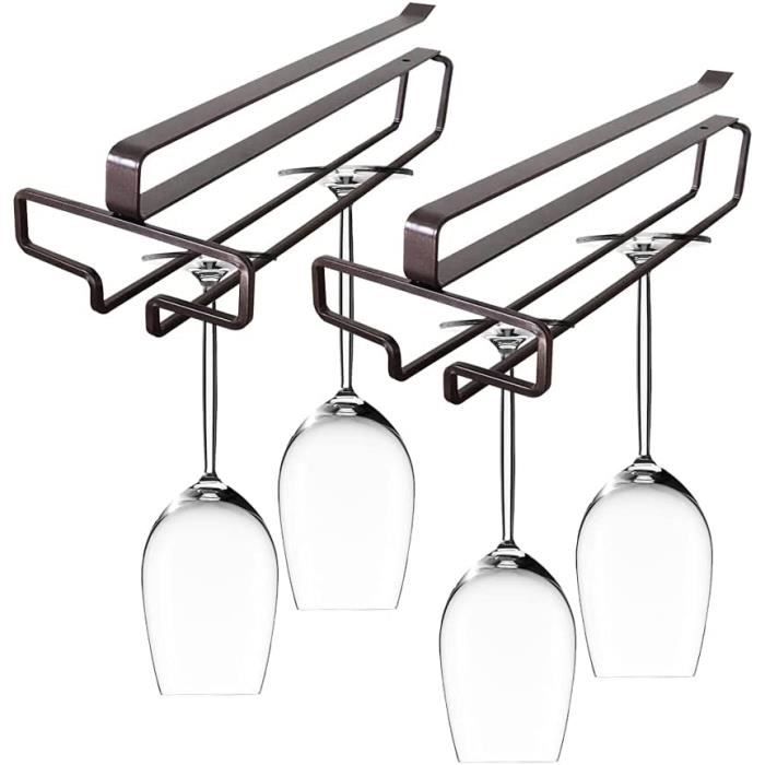 QWORK Lot De 4 Supports Pour Verres à Vin, Sans Perçage, En