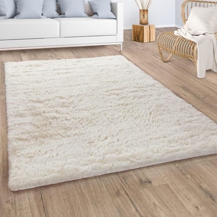 Tapis Rond Shaggy Poil Long - Motif Tie Dye Bordeaux - Doux, Lavable, Antidérapant - 40cm - 3