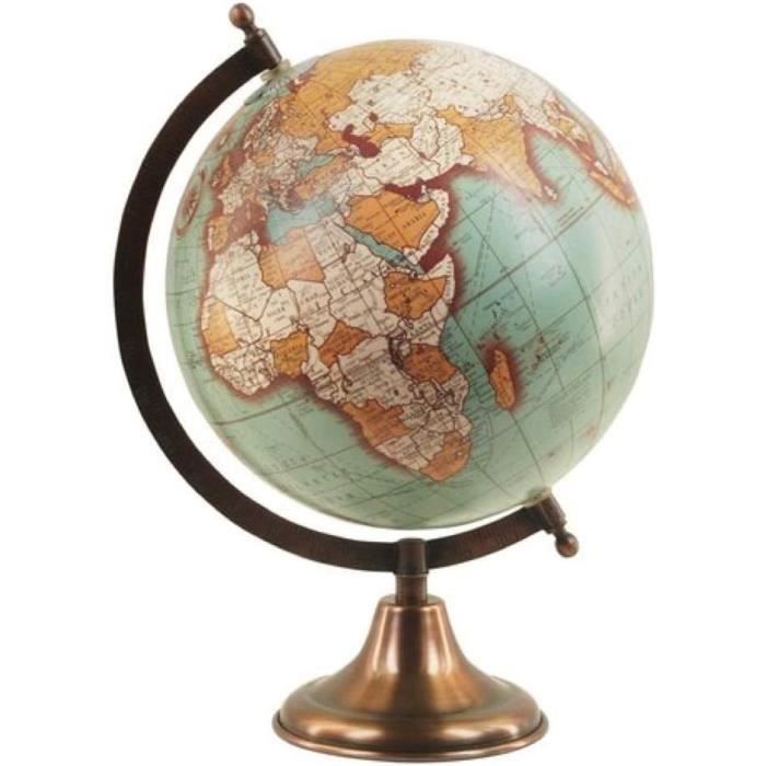 Art Deco - Globe Terrestre 20 Cm, Mappemonde, Interactif, Monde