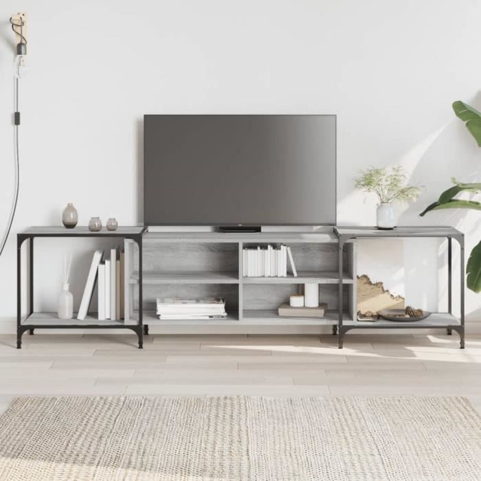 Meuble TV - GKK - sonoma gris 203x37x50 cm Bois dingénierie - Contemporain A7610