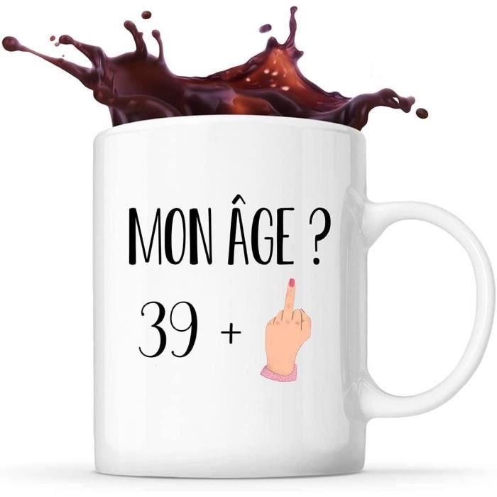 Mug anniversaire 40 ans | Tasse café humour sarcasme drôle pour cadeau ...
