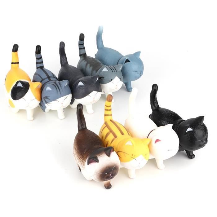 Meihe Jouet 9 Pcs Mini Bande Dessinee Chat Figurine Mignon Chaton Animal Poupee Chiffres Jouet Cdiscount