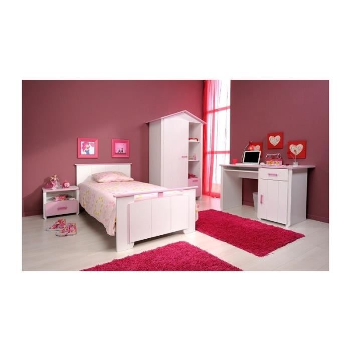 Chambre Fille Blanche Et Rose Avec Armoire 1 Porte Candy Achat