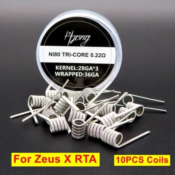 (10pcs coils A)Hongxingjia – bobine RTA Zeus X Mesh, Tube en verre ...