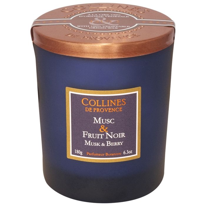 Collines de Provence Bougie Parfumée Musc & Fruit Noir 180g - Cdiscount ...