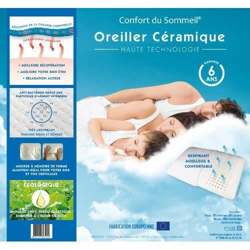 Oreiller Céramique à Mémoire de forme - Cdiscount Maison