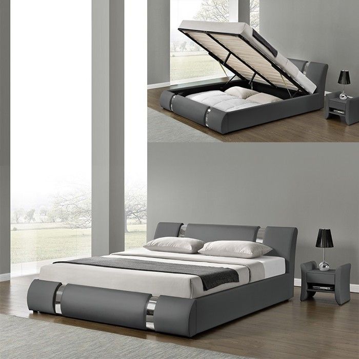 lit coffre sommier relevable nova gris 140x190 achat vente structure de lit lit coffre sommier relevabl cdiscount