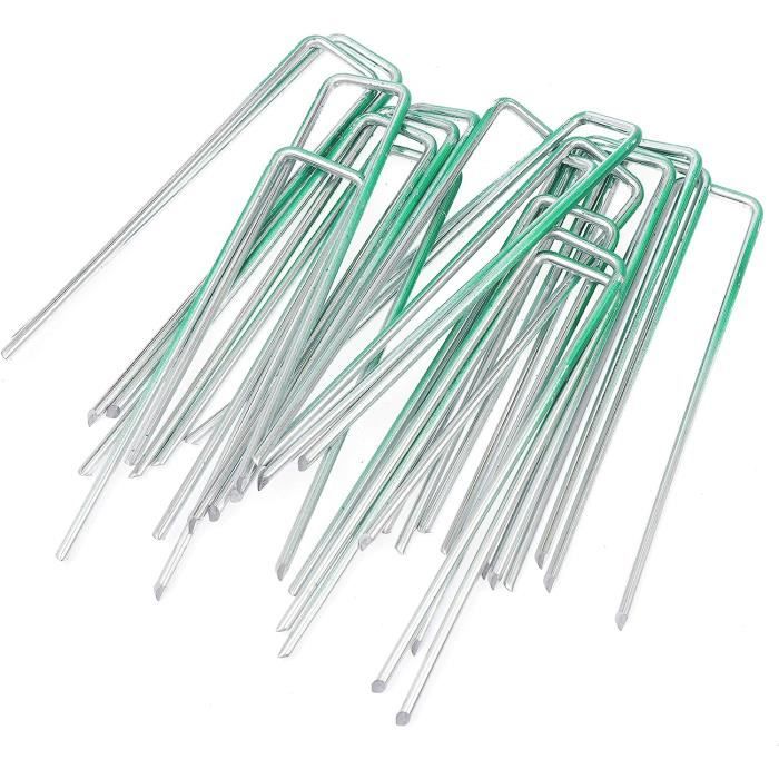 Piquets De Sol En U – 12 Pièces, Acier Galvanisé 30 Cm, Pour Tente, Trampoline, Auvent, Camping