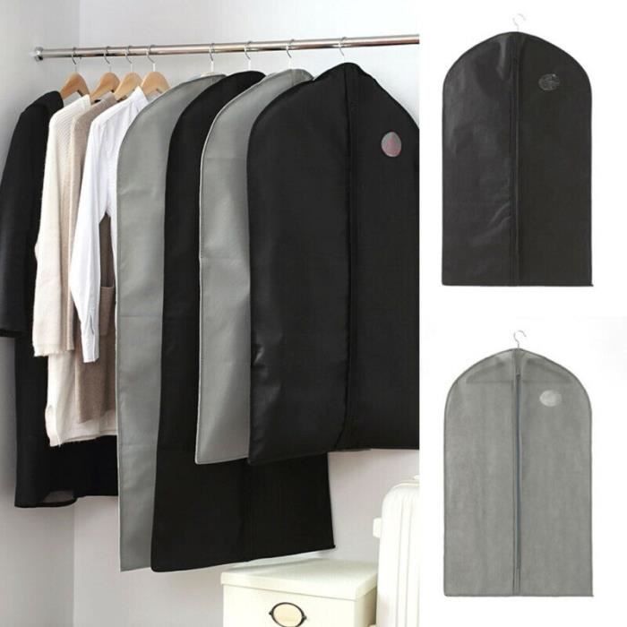 2 Pièces Housses De Vêtements Sacs à Poussière 60x50x90 Cm - Protection Robes Costumes Vestes Transparentes
