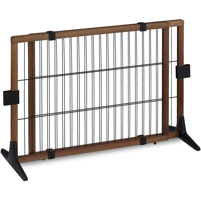 Froadp Barrière de Sécurité Extensible, Barrière de Pression Sans Perçage,  Grilles de Porte Barrières pour Bébé et Chiens, Porte de Protection D' escalier en Métal Largeur Réglable(Blanc, 75-85cm)