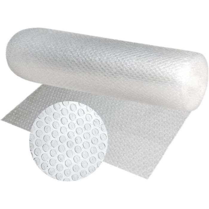 Rouleau de plastique triple couche idéal pour amortir tout produit. Emballage en papier bulle : 50 cm de large x 100 m linéaires plus de résistance et de durabilité 