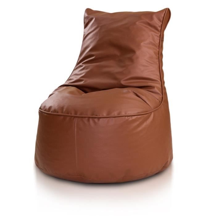 fauteuil - seat - assise poire - cuir écologique - marron - moderne - scandinave