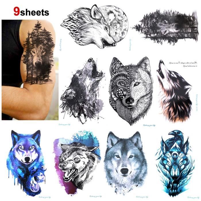 Konsait Loup Tatouages Temporaires Pour Femme Homme Faux Tatouages Ephemeres Tatoo Autocollant Bras 21 15cm 9 Pieces Cdiscount Au Quotidien Konsait Loup Tatouages Temporaires Pour Femme Homme Faux Tatouages Ephemeres Tatoo Autocollant Bras 21 15cm 9 Pieces Cdiscount Au Quotidien