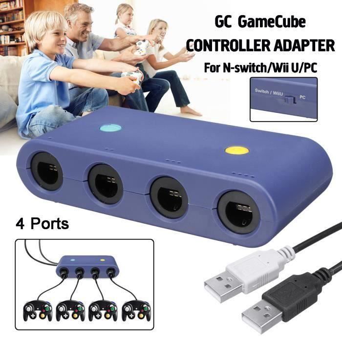 3 En 1 Controleur Adaptateur Ngc Gc Wii U Pc Switch 4usb Me Cdiscount Jeux Video