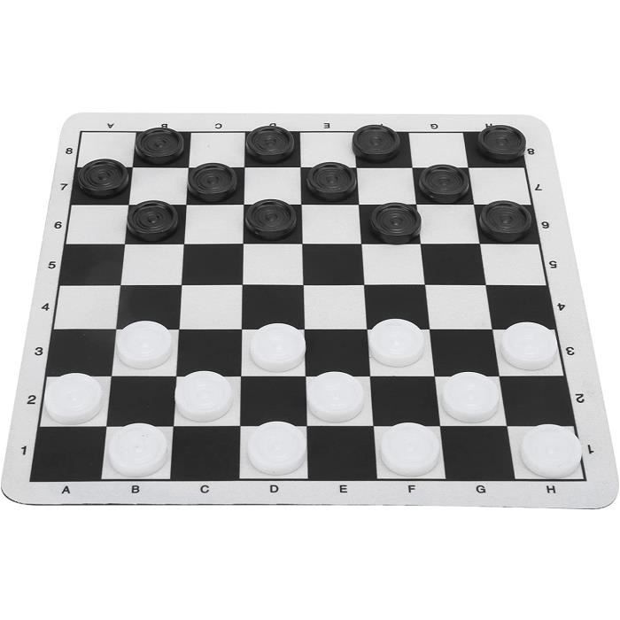 TREETDOBV – Jeu De Dames Géant Pliable – Tapis EVA Réversible 4x4 Pieds – Pièces De 5 Pouces – Intérieur/extérieur – Sac Rangement