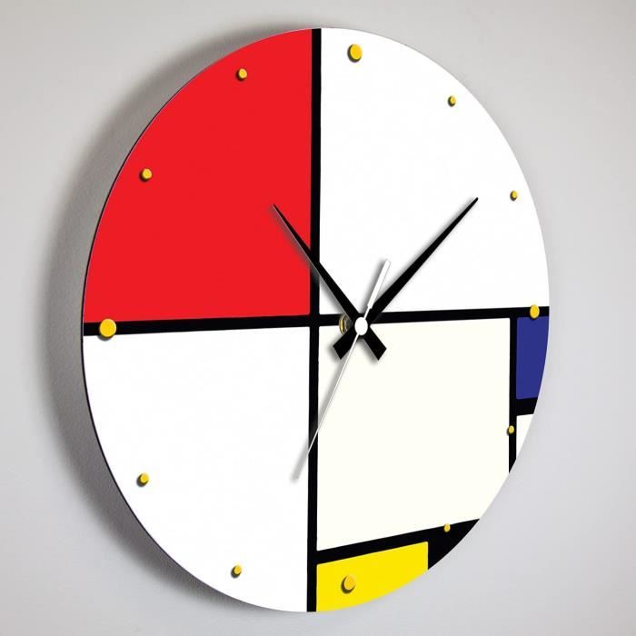 Giallobus - Horloge De Ligne Basic - Fleur D'engrenages - Bois MDF