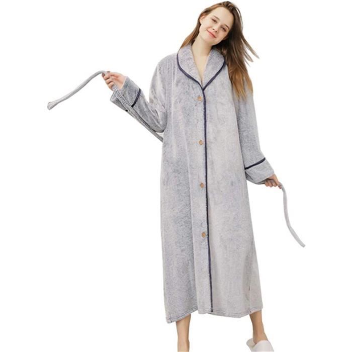 GLLMY Hiver Femmes Peignoir Chaud pais Flanelle Unisexe Robe De