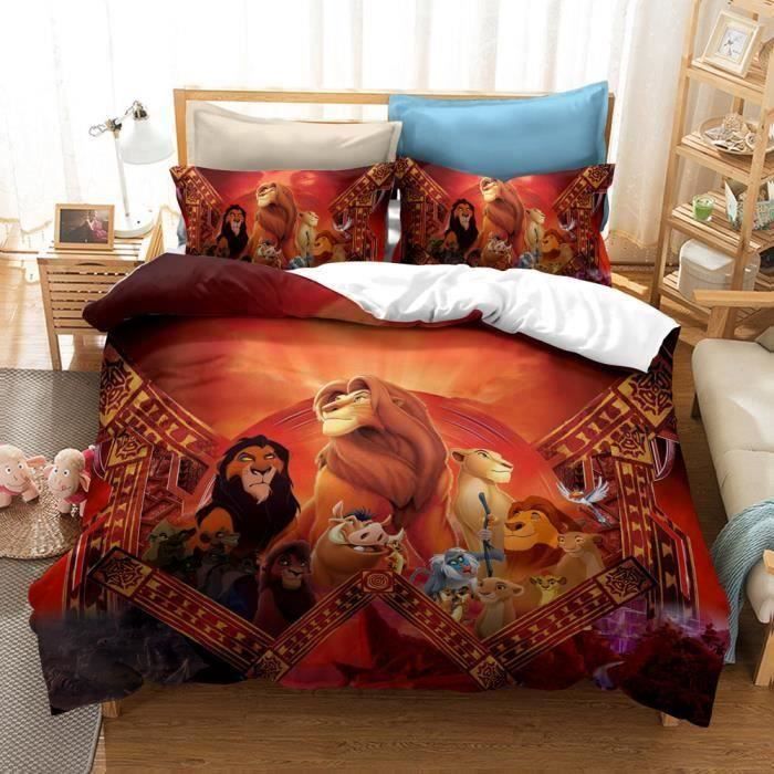 le roi lion parure de lit 220x240cm the lion king parure de lit avec housse de couette 2 taie d oreiller lbq54 cdiscount maison