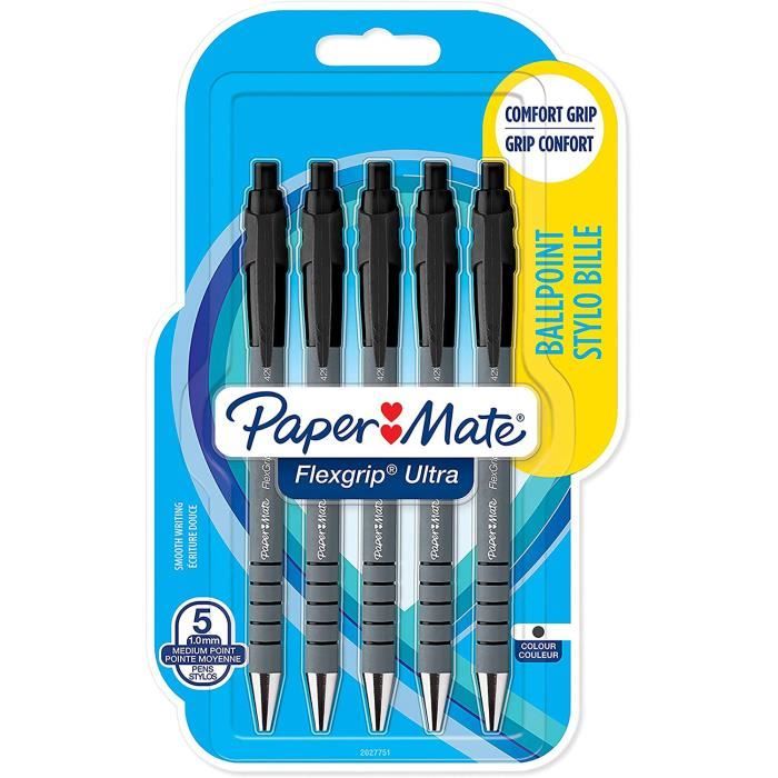 Lot de 4 stylos bille Inkjoy PAPERMATE  Noir pointe douce 1.0 mm