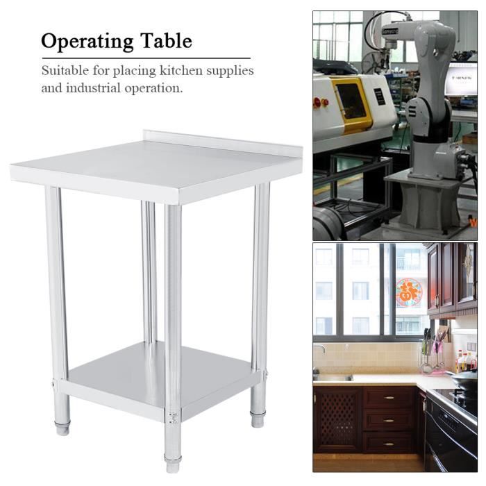 double couche table de travail en acier inoxydable plate-forme de table d'opération table de poste de travail cuisine bureau h-hb065