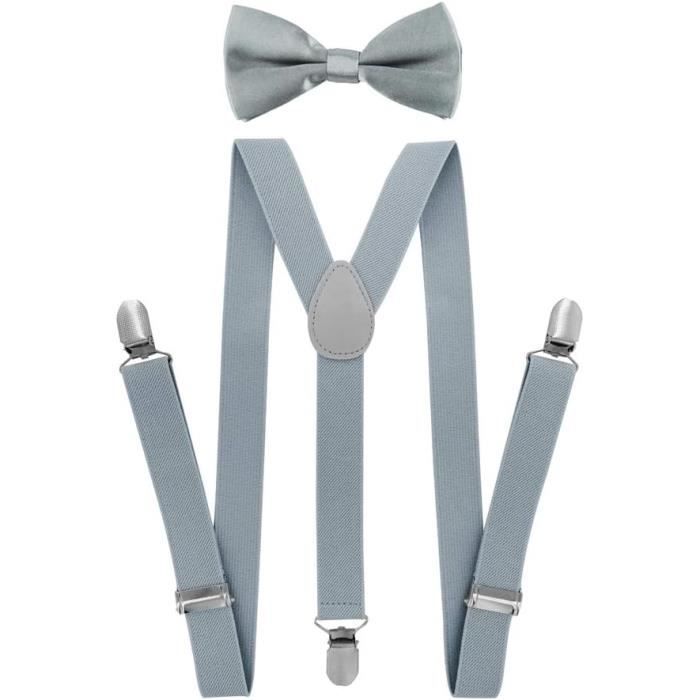 Bretelles Enfant Y Axy - Largeur 2,5 Cm, 3 Clips Solides, Réglables, Couleurs Unies