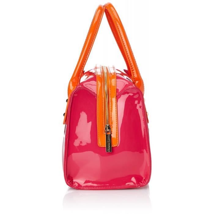 Sac bowling - CHRISTIAN LACROIX - Jonc 3 - Verni - Femme - Orange - Fushia