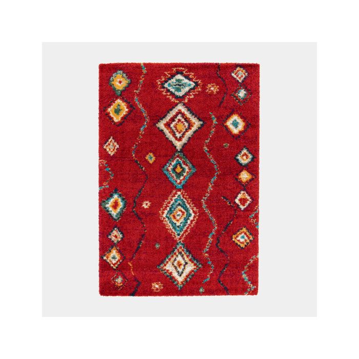 Tapis motif berbère - Azilal - Rouge - 160 x