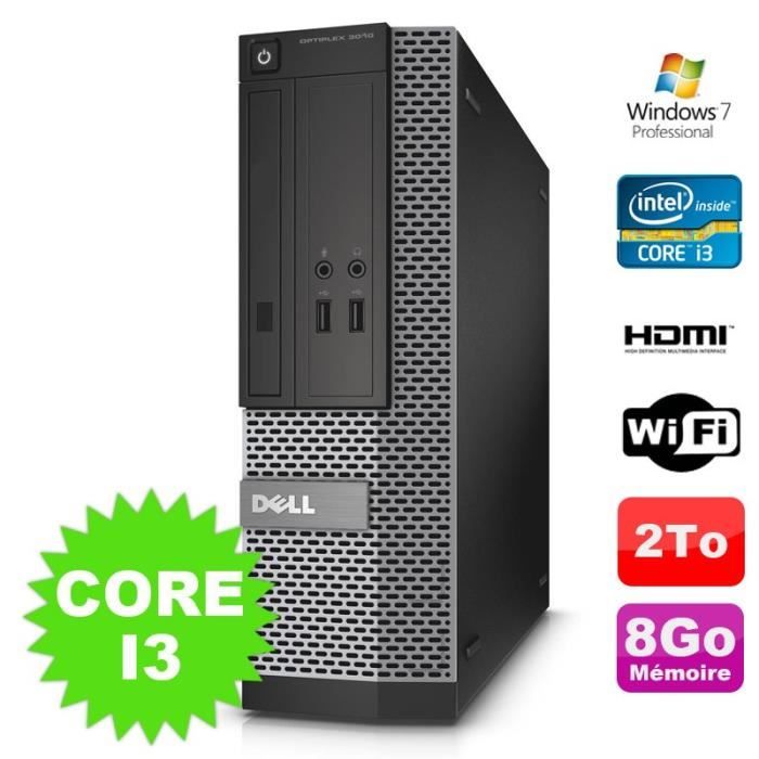 PC DELL Optiplex 3010 SFF Intel I3-2120 DVD 8Go 2000Go HDMI Wifi W7 Reconditionné - Dell reconditionné disponible sur Cdiscount Seconde Vie