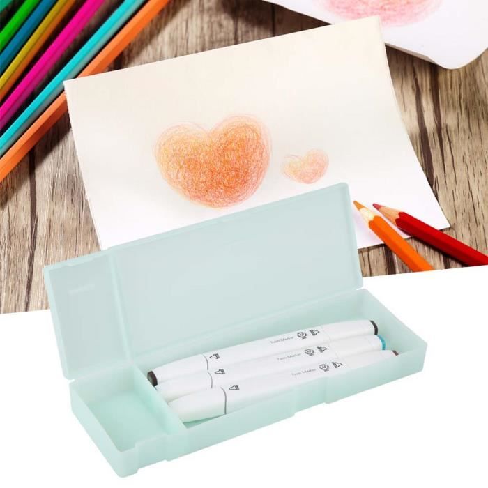 Boîte De Rangement Transparente Pour Pinceaux Et Crayons - 33x7.5x3.5 Cm - Design Minimaliste Avec Fermeture Snap - 11