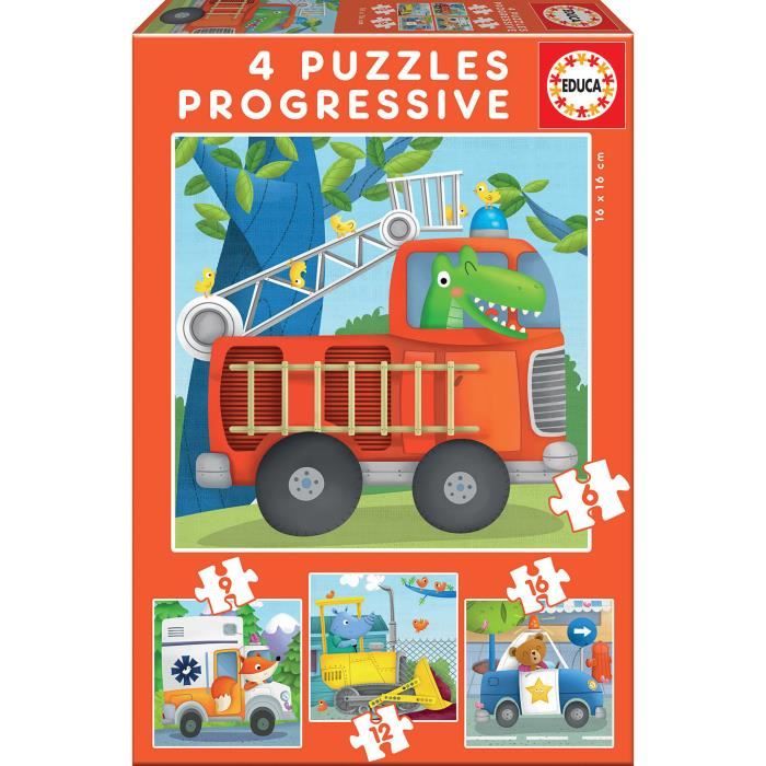 Puzzle Progressif Animaux Sauvages EDUCA Moins de 100 pièces Pour Enfant