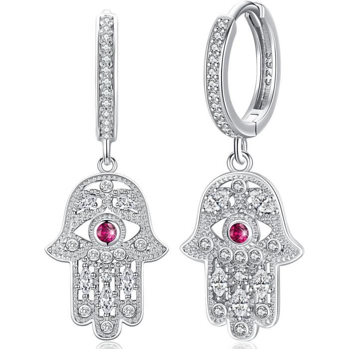 Boucles D'oreilles Main De Fatma En Argent - Porte-bonheur, Neuf Avec étiquettes - Artisanat