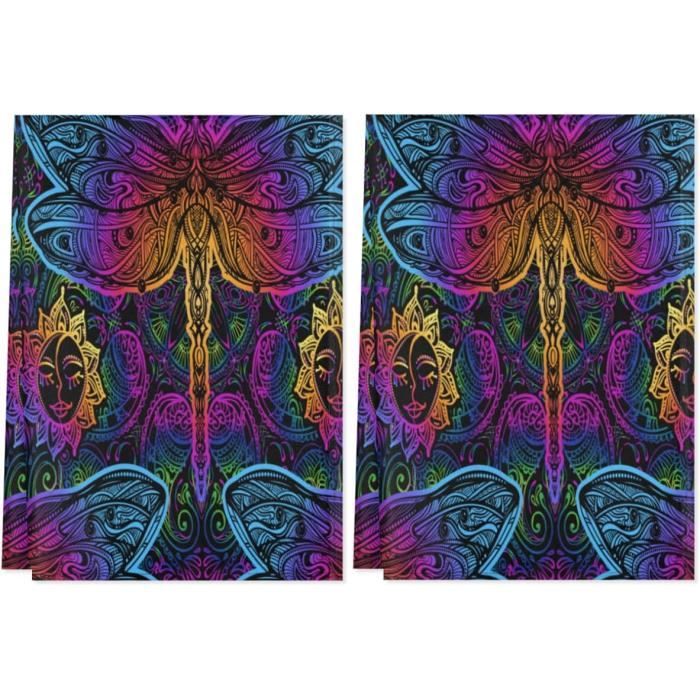 Lot De 2 Torchons De Cuisine Motif Forêt Automnale – 40,6 X 61 Cm, Très Absorbants, Couleurs Orange Et Brun