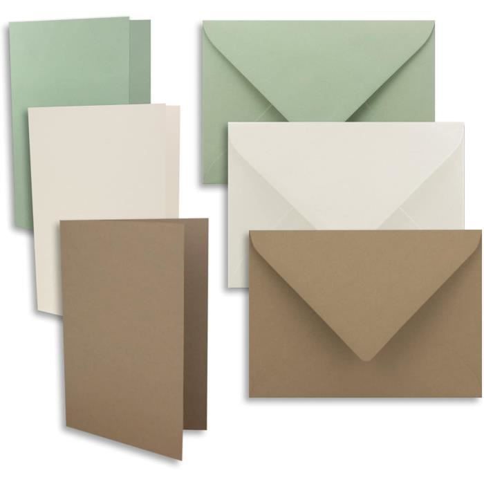 Lot De 25 Cartes Pliantes Carrées 15x15cm Jaune Miel Avec Enveloppes - Cartes De Vœux Et Invitations Premium