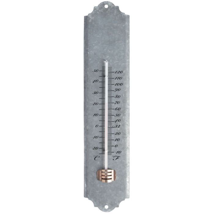 Esschert Design Thermomètre mural Zinc 49,5 cm OZ11