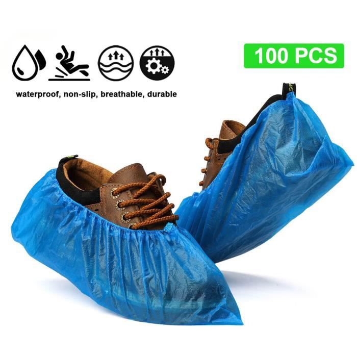 Ezlife Surchaussures Jetables Antidérapante 100 Pcs Couvre-chaussures  Jetables Imperméable en Plastique CPE Protege Chaussures - Cdiscount