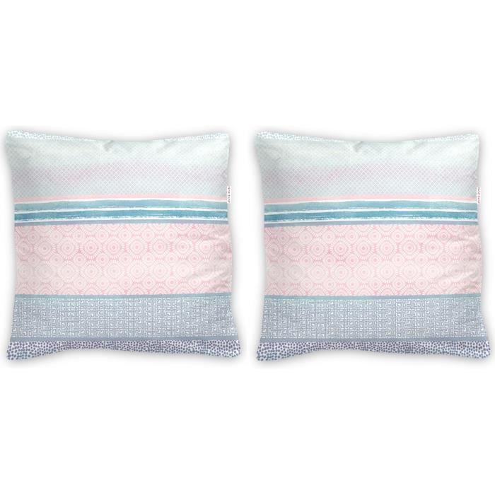 Protège-oreillers 100% Coton Lot De 2 - Taille 65x65 Cm, Imperméable, Hypoallergénique, Fermeture Zip
