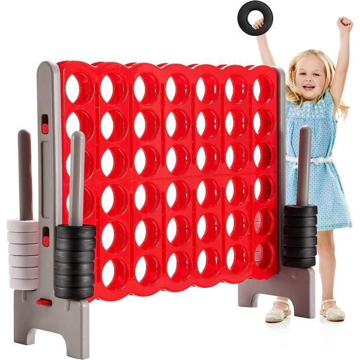 GOPLUS Jeu de société 4 Géant,Jeu De Stratégie en Ligne avec 42 Anneaux Géants et Curseurs pour Redémarrage Rapide,Rouge - Jeux - Jouets GOPLUS Jeu de société 4 Géant,Jeu De Stratégie en Ligne avec 42 Anneaux Géants et Curseurs pour Redémarrage Rapide,Rouge - Jeux - Jouets