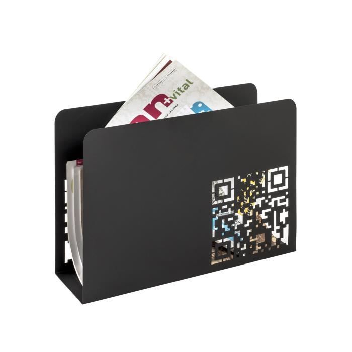 Porte Revues En Metal Laque Noir 35 X 10 X 26 Cm Achat Vente