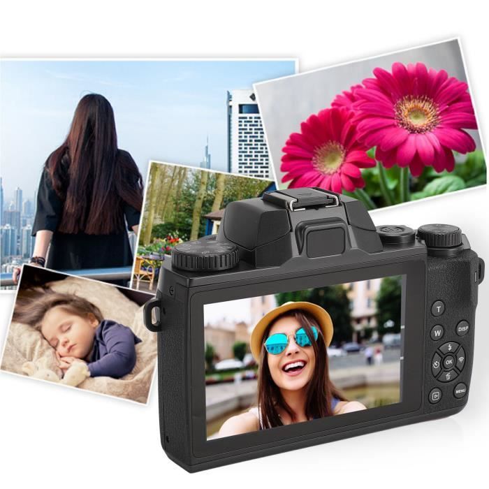 Appareil Photo Numérique 4K 64MP Avec Écran Tactile - Zoom 16x, WiFi Et Sacoche Incluse - Noir