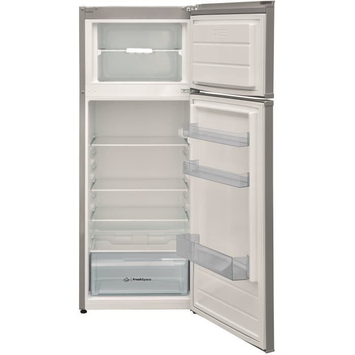 Réfrigérateur double Porte - INDESIT I55TM4110S1 - 212 L (171L +41 L) - Froid statique - Classe F - L54 cm x H 144 cm - Silver
