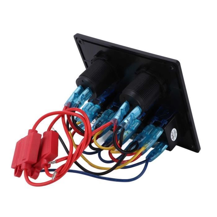 Panneau d'interrupteur à bascule abs panneau aluminium led 5 rangs 12