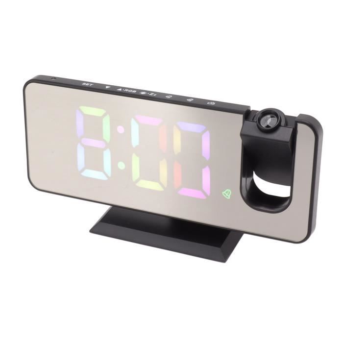 Fdit Horloge Miroir LED Miroir Réveil Horloge Numérique Avec Mode Snooze Pour Chambre Salon