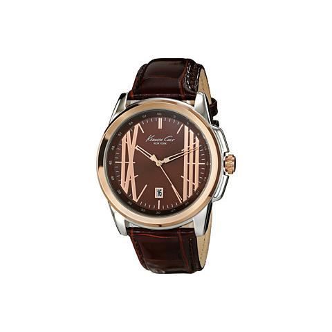 Montre - Kenneth Cole - KC8096 - Quartz - Alphanumérique - Cuir marron