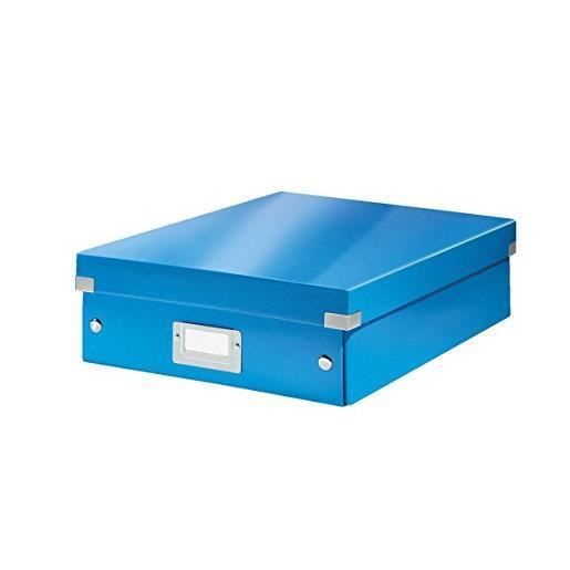 Boîte de rangement WOW avec organiseur Dim 260 x 100 x 370mm Bleu métallisé