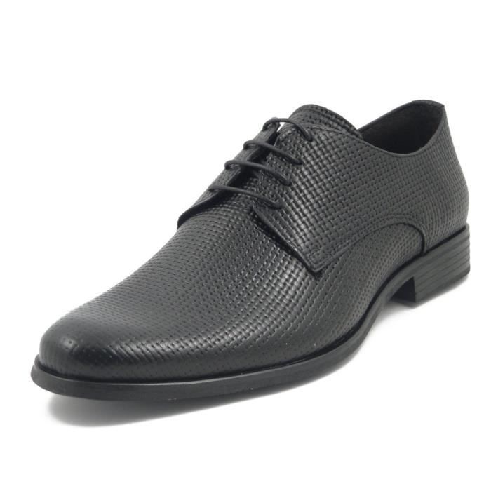 ROMANO SICARI, chaussure élégante pour homme en cuir imprimé noir, 7750A