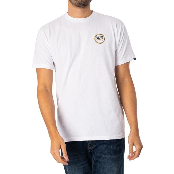 T shirt graphique homme blanc Vans Lokkit Back Logo manches courtes col classique Blanc Cdiscount Pret a Porter