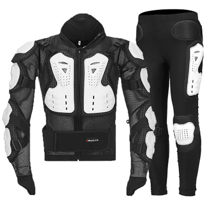 Combinaison de moto armure homme costume 2 pièces veste + pantalon ensemble  de vêtement protection complète du corps - Cdiscount Auto
